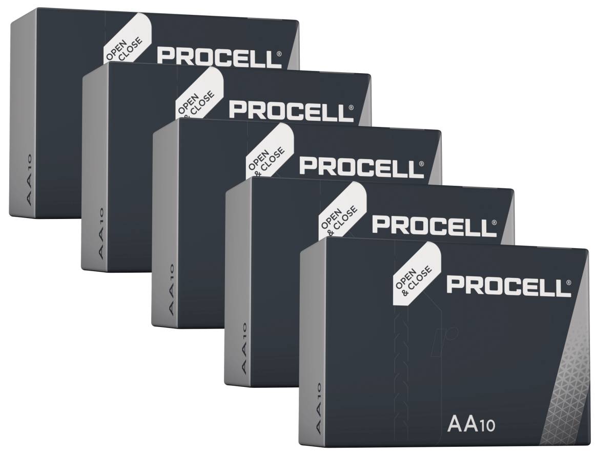 Duracell Procell Alkaline LR6 Mignon AA Batteria MN 1500 1.5V 50 pz. (scatola)