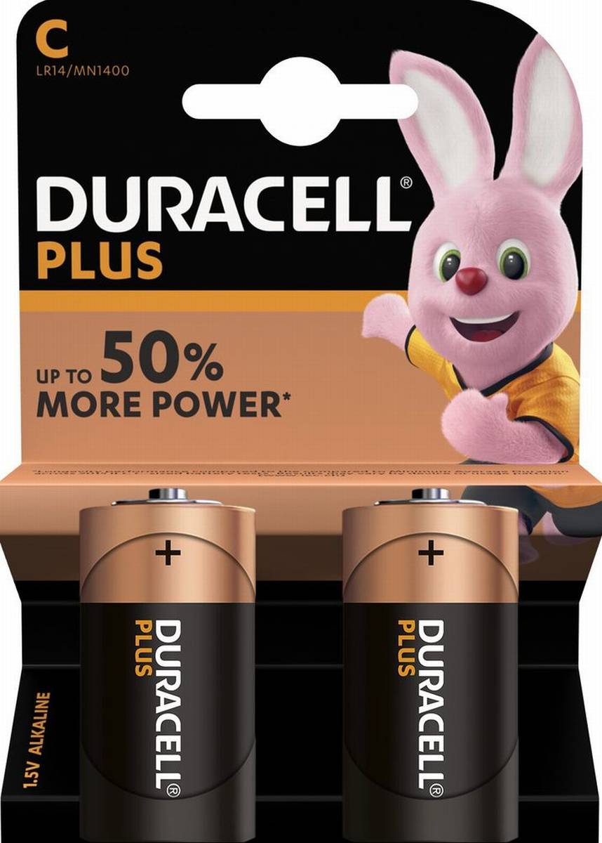 Duracell Plus LR14 Baby C Batterie MN 1400 (Blister di 2)