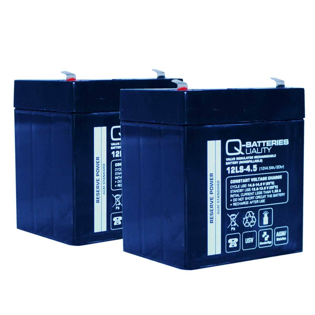 Q-Batteries Batteria di ricambio per montascale e sollevatori di pazienti 24V 4.5Ah (2 x12V)