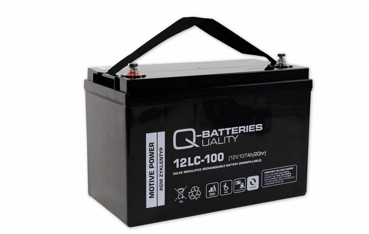 Q-Batterie 12LC-100 12V 107Ah batteria al piombo tipo AGM - Deep Cycle