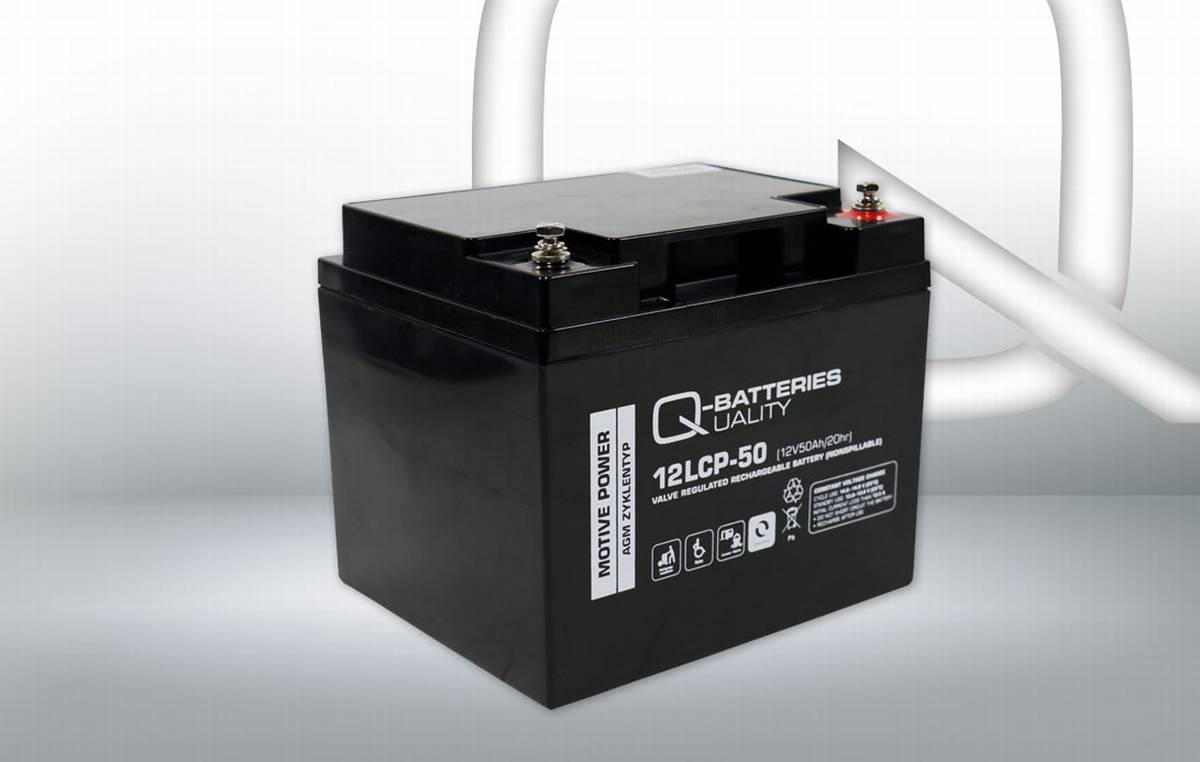 Q-Batterie 12LCP-50 12V 50Ah batteria al piombo tipo AGM - Deep Cycle