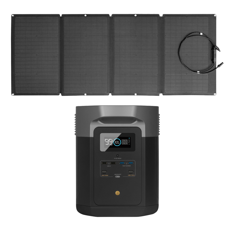Kit EcoFlow Delta Max 2000 gruppo elettrogeno portatile 2016Wh con pannello solare 160W