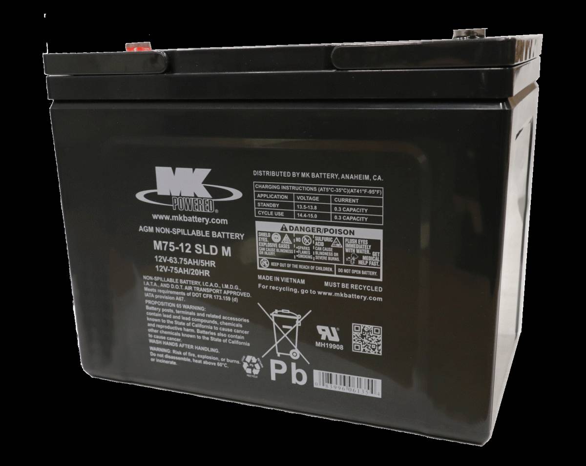 MK Batteria 12V 75Ah Piombo batteria AGM a prova di ciclo M75-12 SLD M