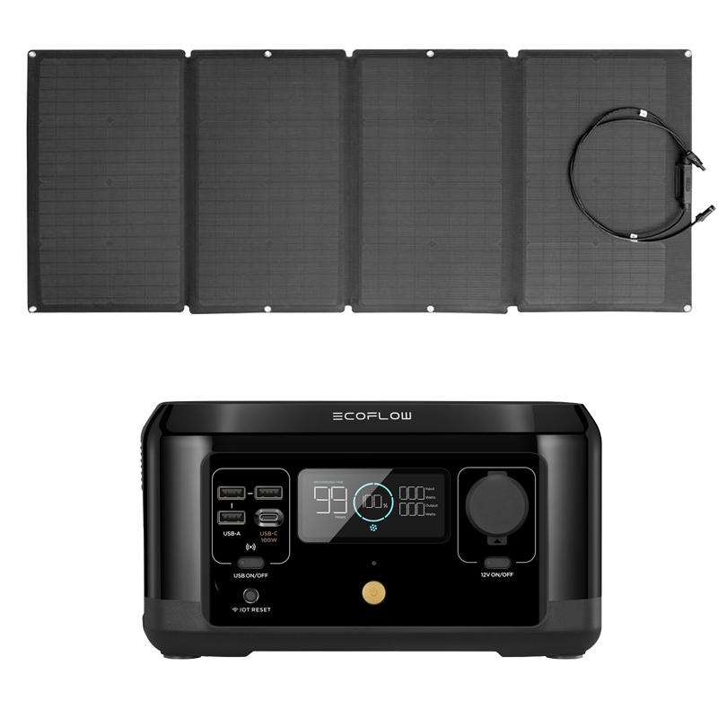 Kit EcoFlow River Mini Versione Wireless EU 210Wh con pannello solare 160W