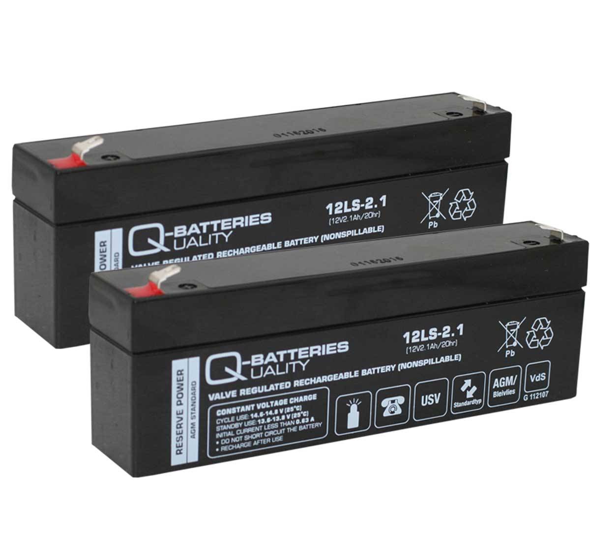 Q-Batteries Batteria di ricambio per sollevatore da bagno e sollevatore di pazienti 24V 2.1Ah (2 x 12V)