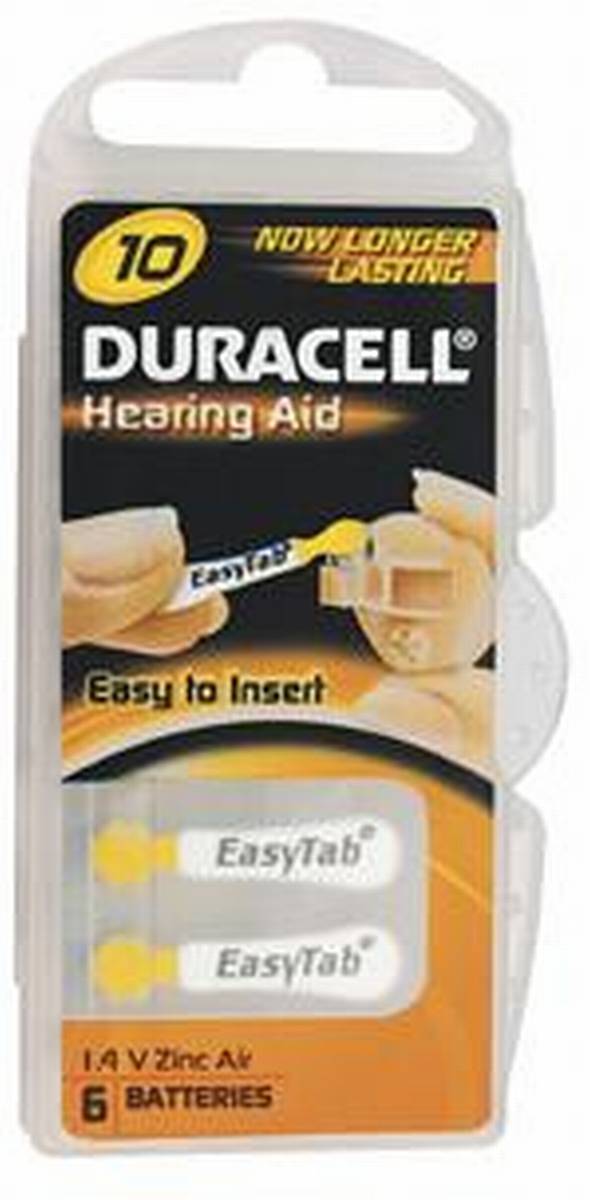 Duracell ActivAir Easy Tab 10 Batteria per apparecchi acustici 1.4V (Blister da 6)