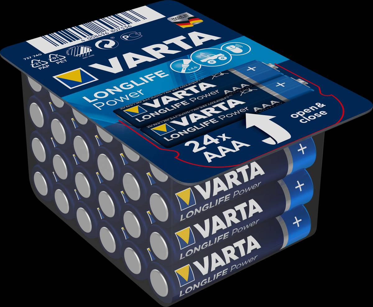 Varta Longlife Power Micro AAA Battery 4703 LR03 Big Box (24pcs)