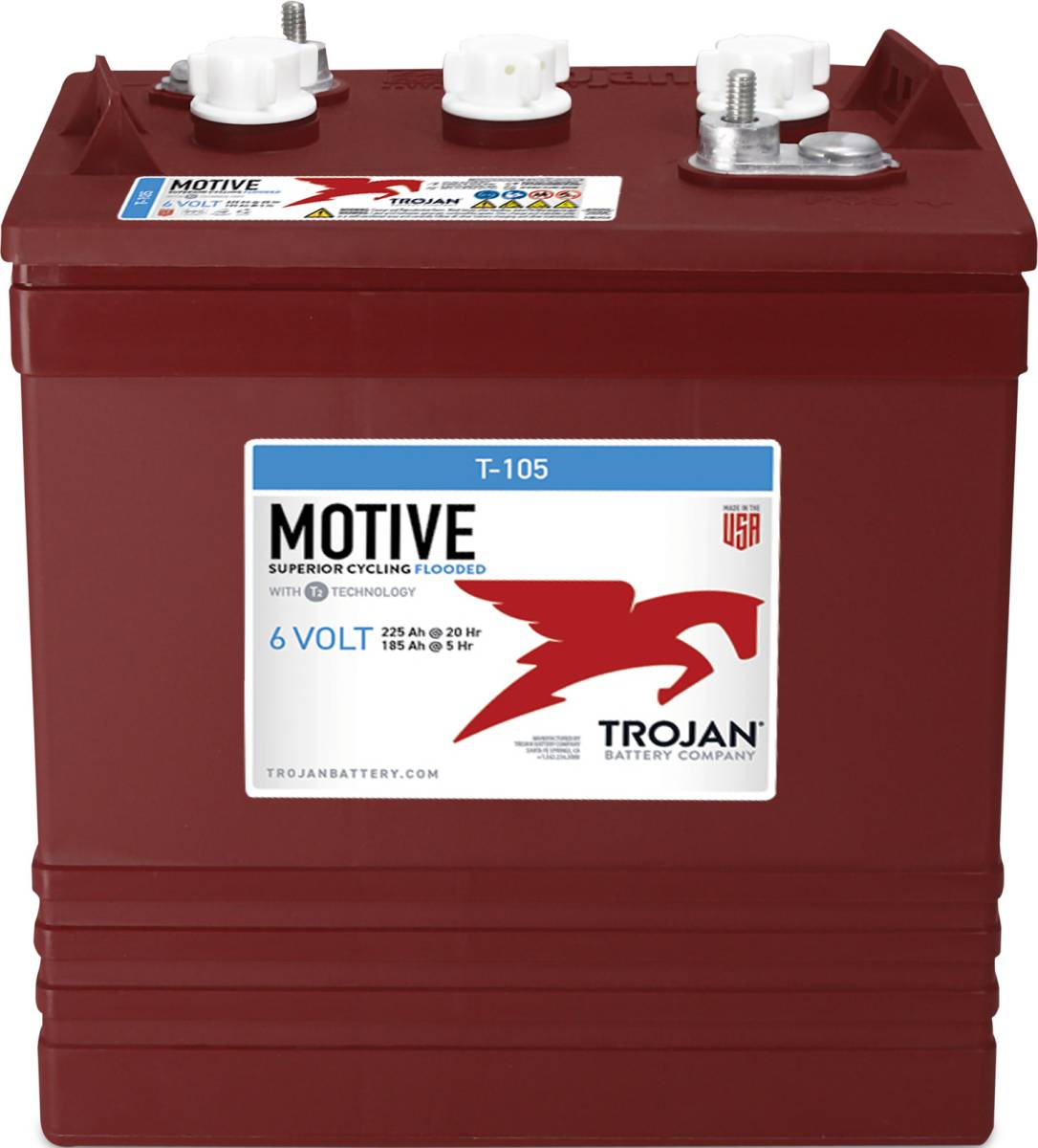 Trojan T-105 6V 225Ah Deep Cycle Traction Battery Collegamento ELPT