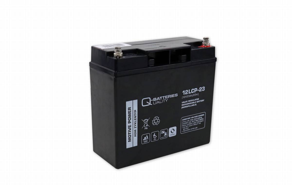 Q-Batterie 12LCP-23 12V 23Ah batteria al piombo tipo AGM - Deep Cycle Collegamento a vite M5