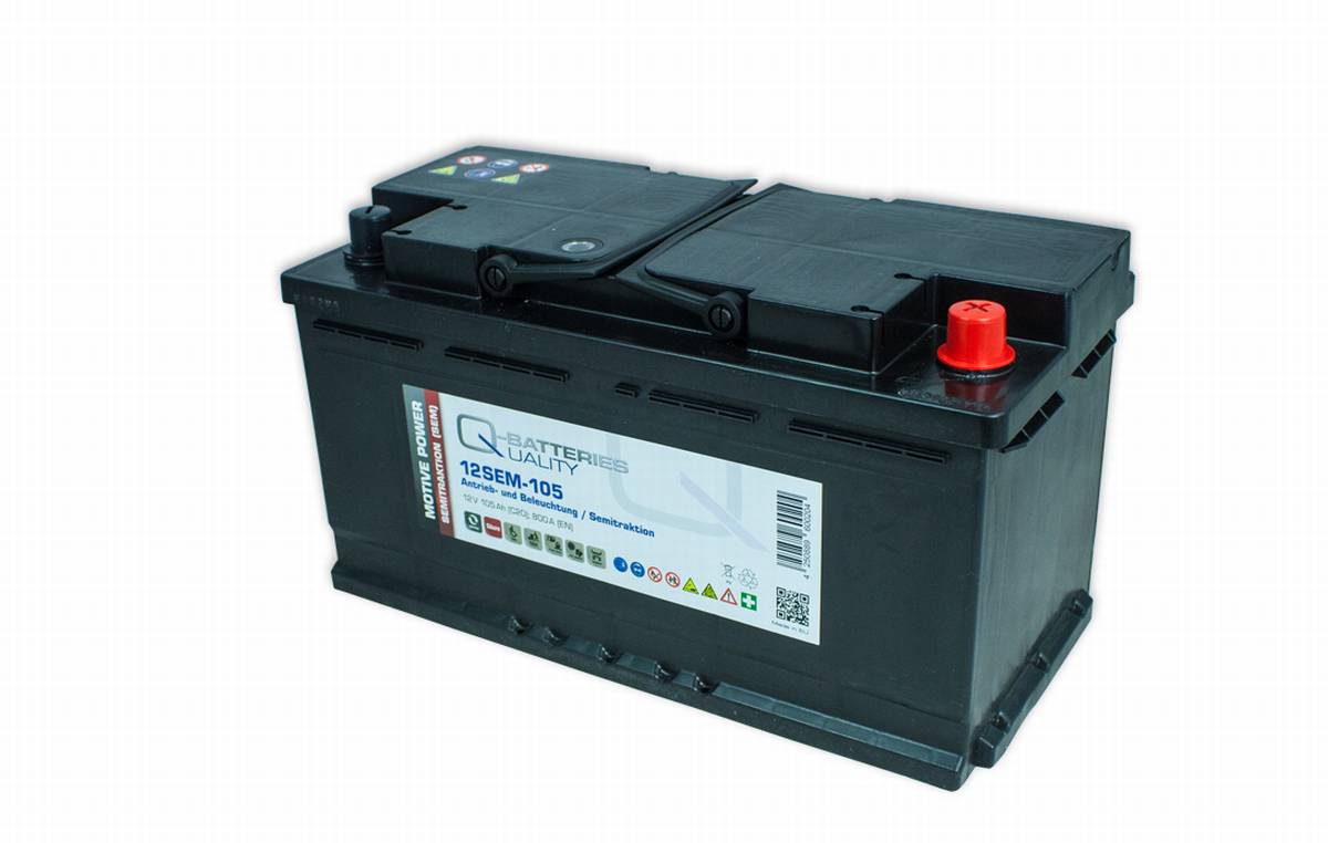 Q-Batteries 12SEM-105 12V 105Ah Batteria Semi-Traction
