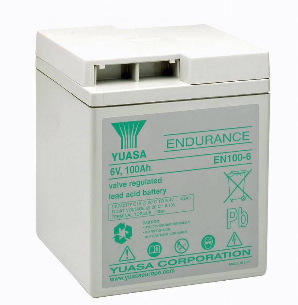 Yuasa EN100-6 102Ah (10h) 6V piombo batteria serie EN AGM