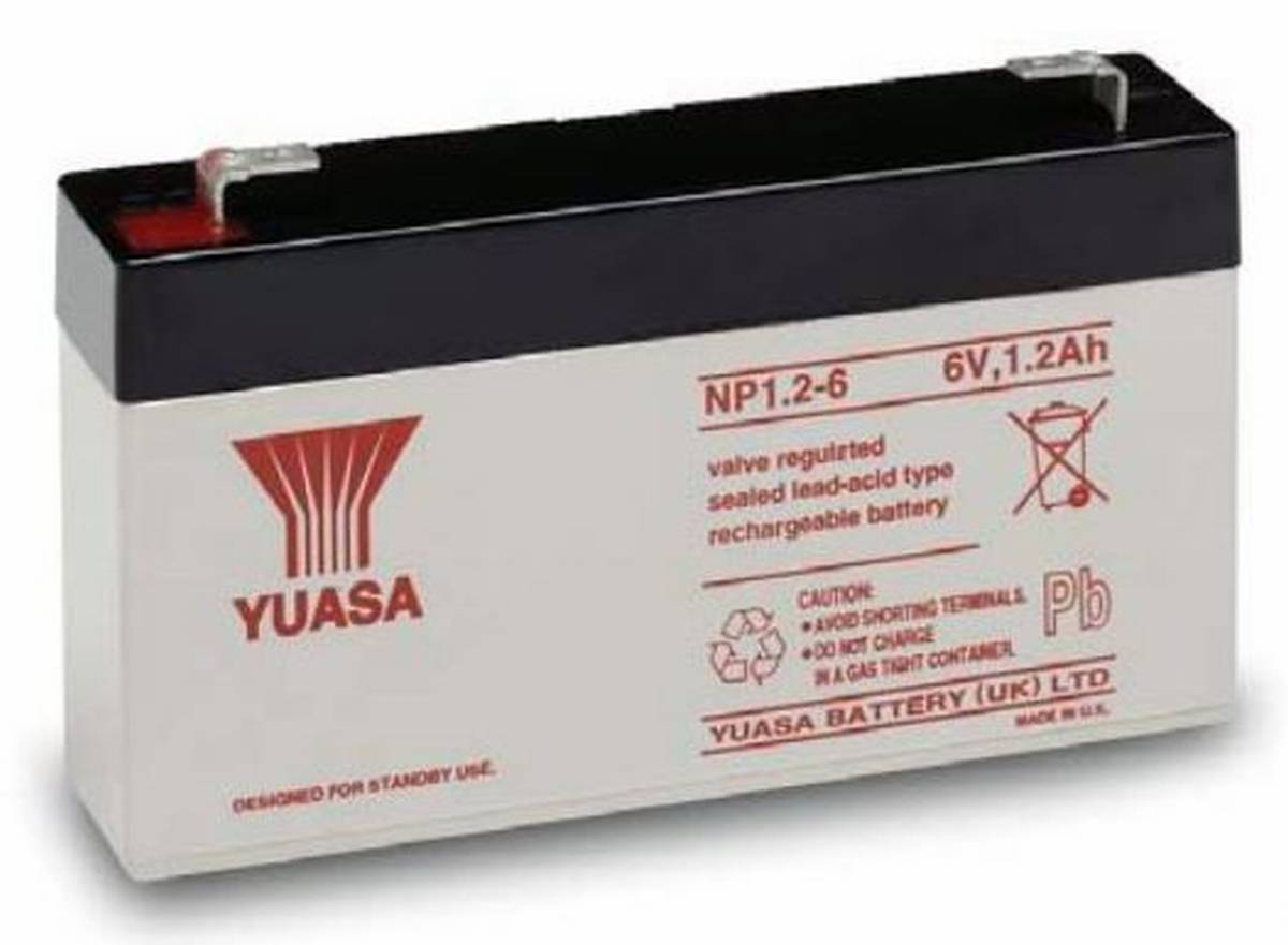 Yuasa NP1.2-6 1,2Ah 6V batteria al piombo / AGM
