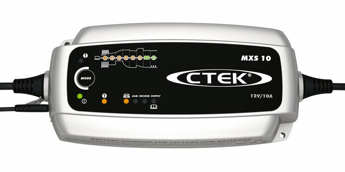 CTEK MXS 10 - Caricabatterie 12V (rete AC) per batterie al piombo 12V 10A di corrente di carica ad alta frequenza