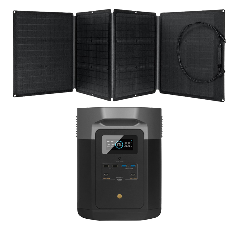 Kit EcoFlow Delta Max 2000 gruppo elettrogeno portatile 2016Wh con pannello solare 110W