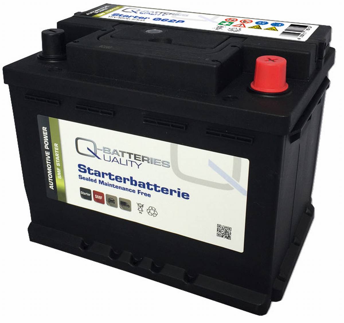 Q-Batteries Batteria auto Q62P 12V 62Ah 580A, senza manutenzione