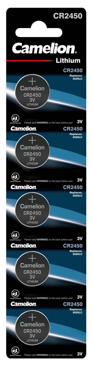 Camelion CR2450 pile a bottone al litio (blister da 5) UN 3090 - SV188