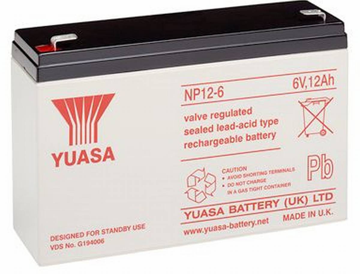Yuasa NP12-6 12Ah 6V batteria al piombo / AGM NP 12-6 Approvazione VdS  G194006 ordina su