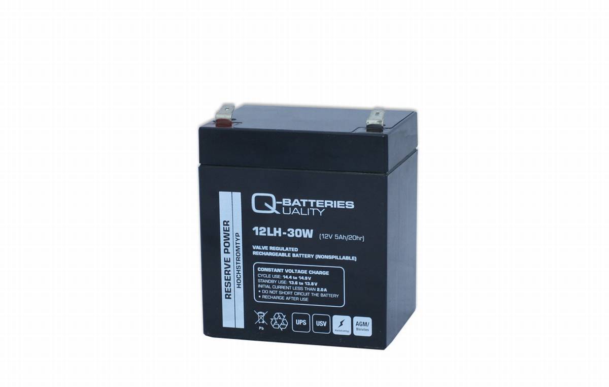 Q-Batteries 12LH-30W 12V 5Ah Lead-Fleece Battery AGM High Current UPS