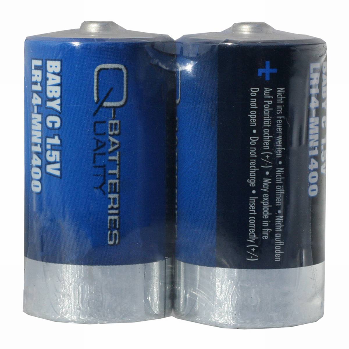 Q-Batteries Baby Battery LR14 C 1.5V Alkaline Cells (foglio di 2)