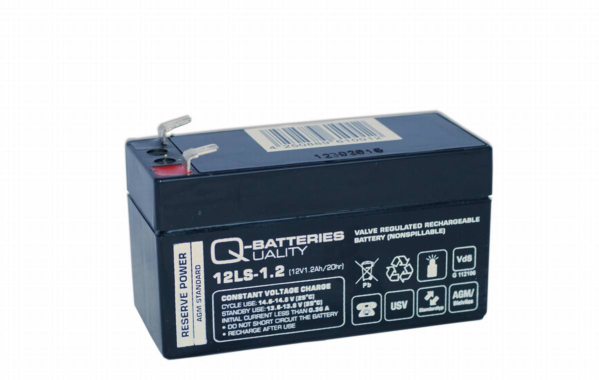 Q-Batteries 12LS-1.2 Batteria AGM 12V 1,2Ah con VdS