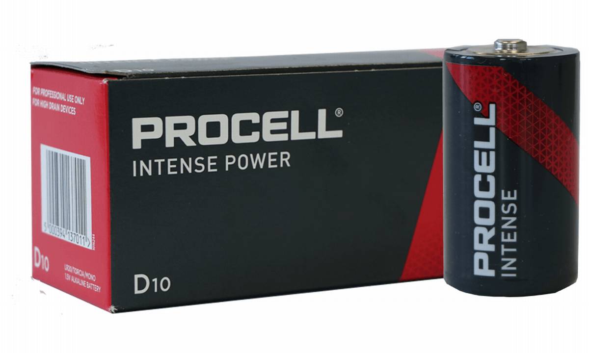 Duracell Procell Alkaline Intense Power LR20 Mono D Battery MN 1300, 1.5V 10pcs. (scatola)