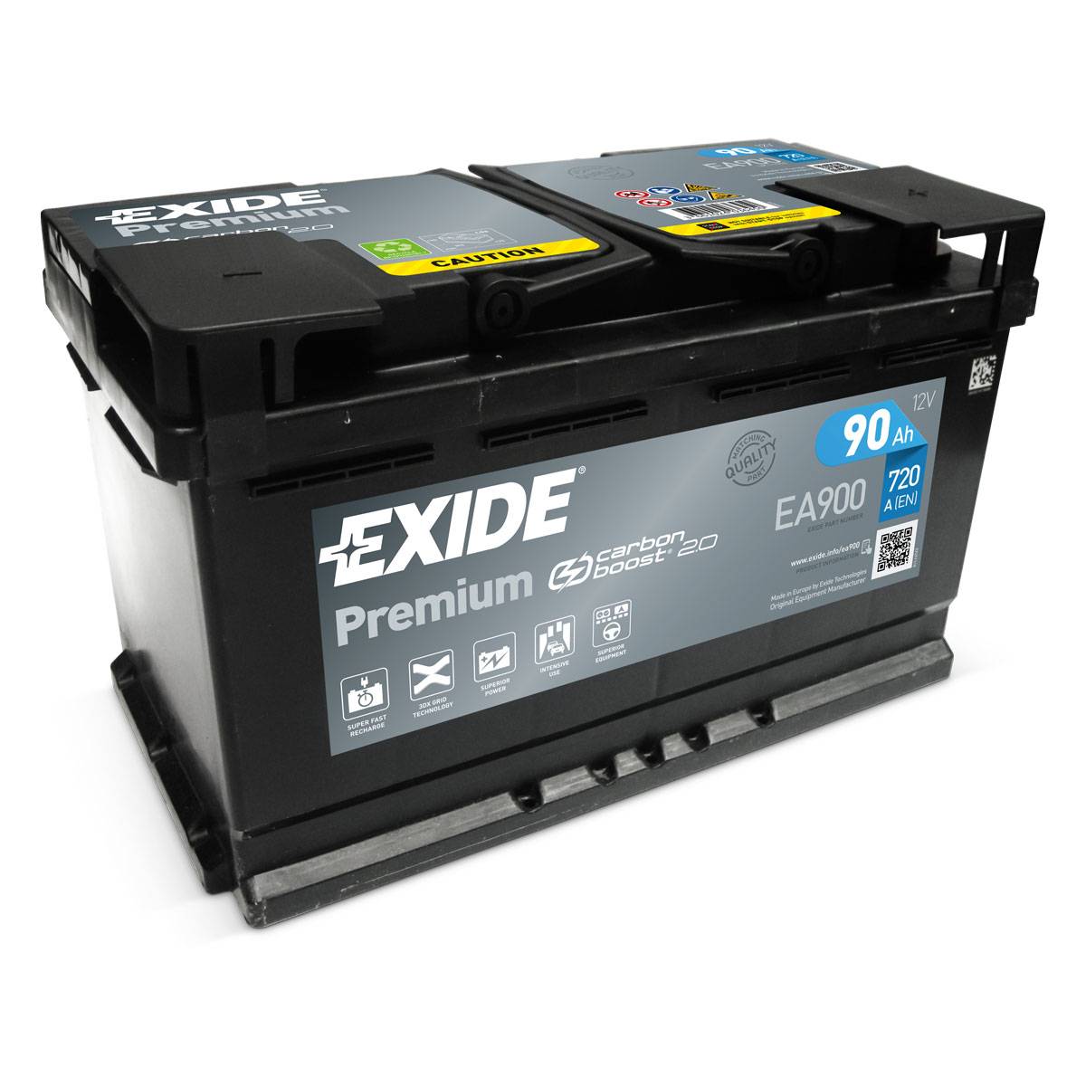 Batteria auto Exide EA900 Premium Carbon Boost 12V 90Ah 720A