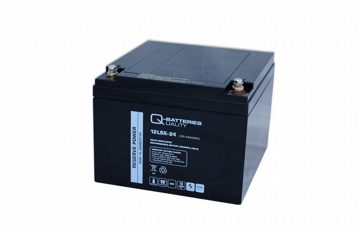Q-Batteries 12LSX-24 12V 24Ah AGM Batteria 10 anni