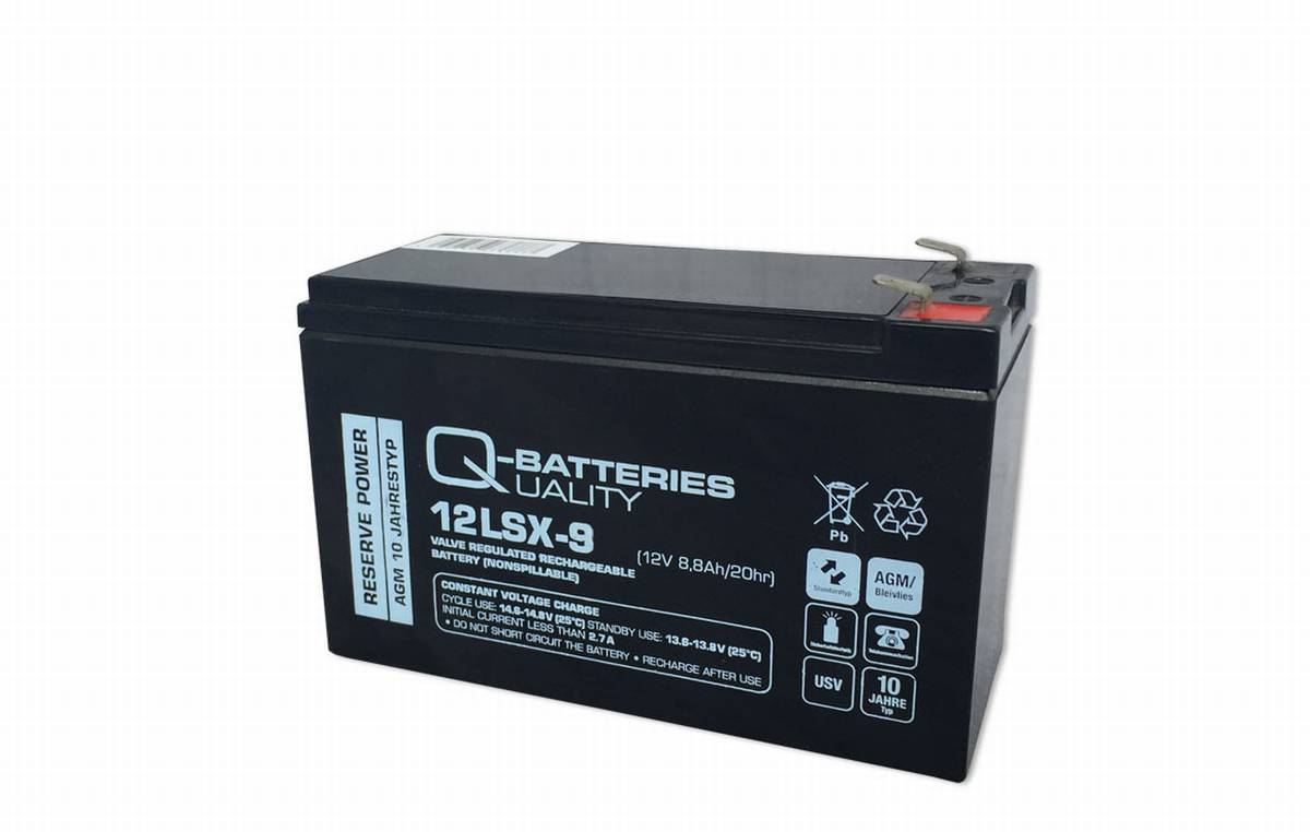 Q-Batteries 12LSX-9 12V 8.8Ah AGM Batteria 10 anni