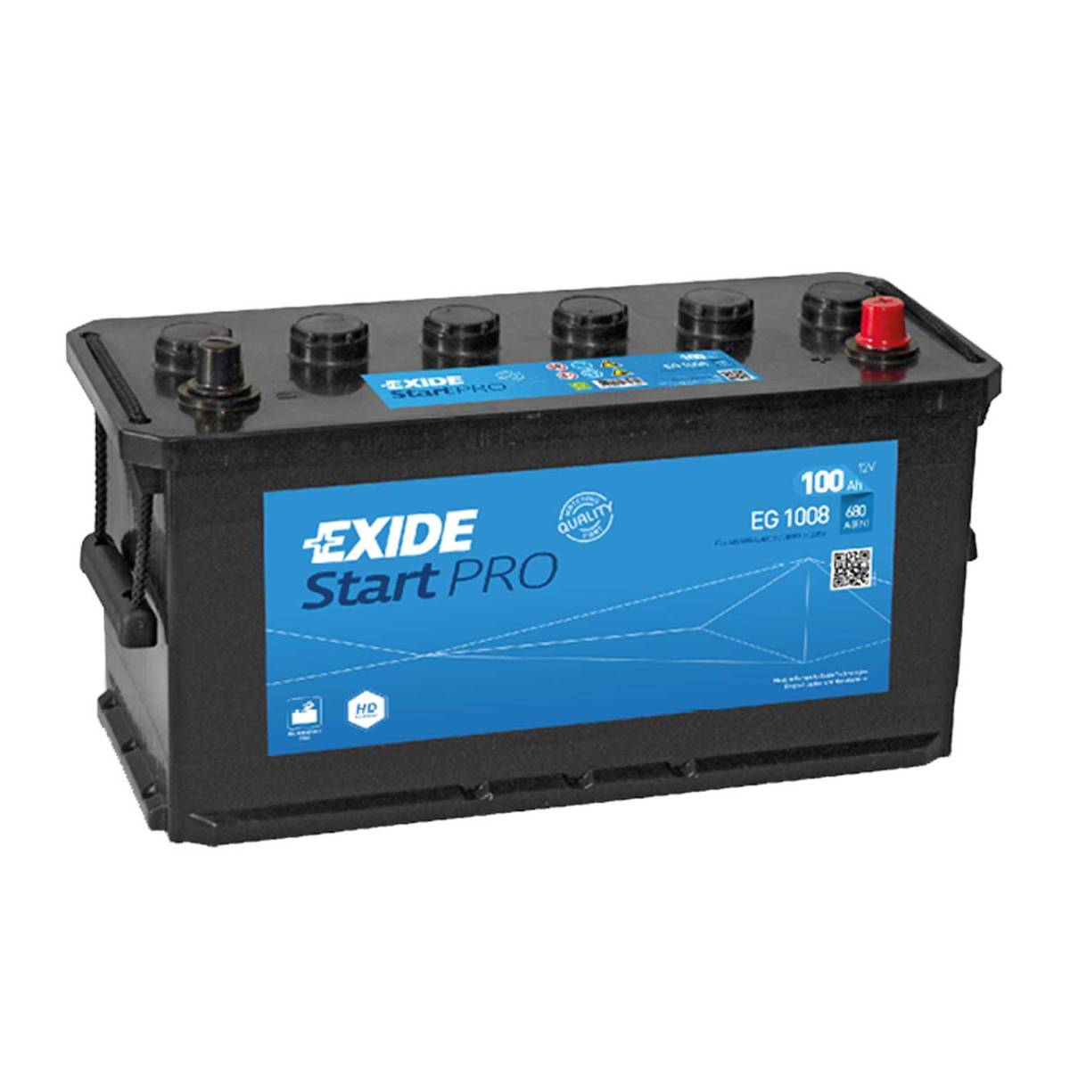 Exide EG1008 Start Pro 12V 100Ah 680A Truck Battery