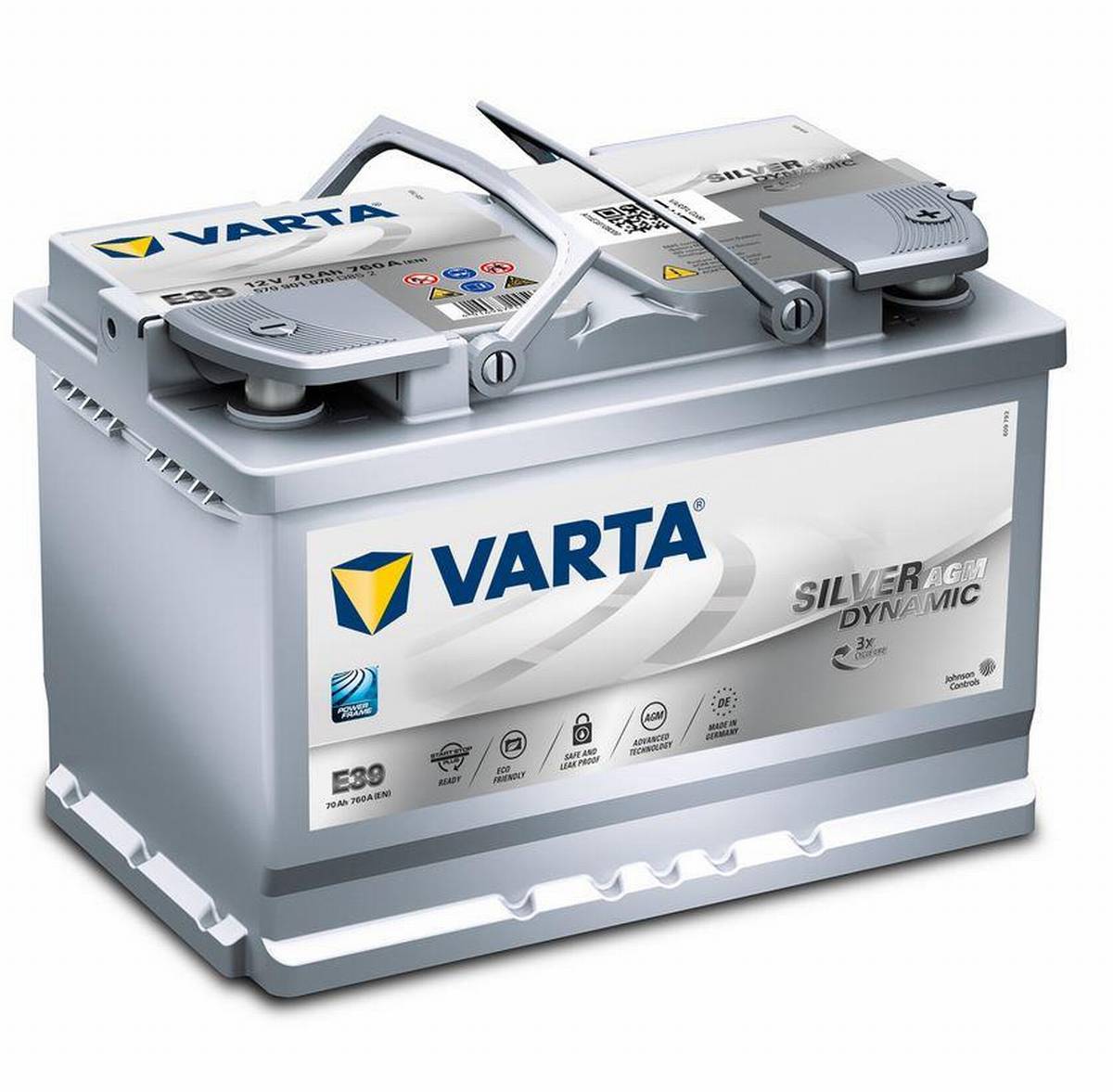 VARTA E39 Silver Dynamic AGM 12V 70Ah 760A Batteria auto Start-Stop 570 901 076