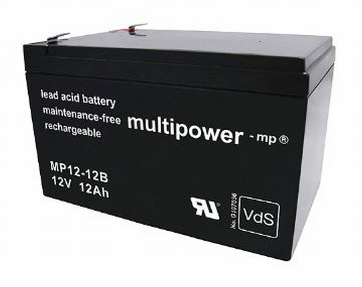 Multipower MP12-12B 12V 12Ah batteria al piombo AGM con approvazione VdS