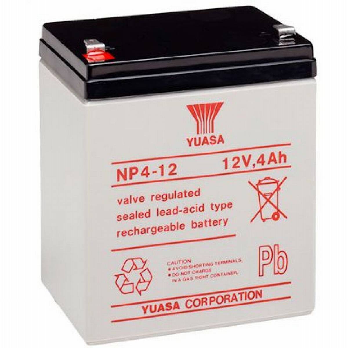 Yuasa NP4-12 4Ah 12V Lead-Acid Battery / AGM NP 4-12