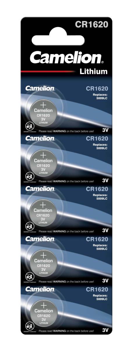Camelion CR1620 pile a bottone al litio (blister da 5) UN 3090 - SV188