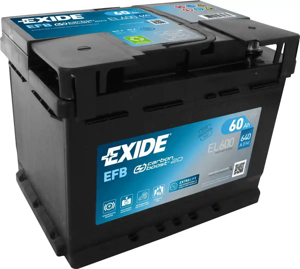 Batteria per auto Exide EL600 Start-Stop EFB 12V 60Ah 640A ordina su