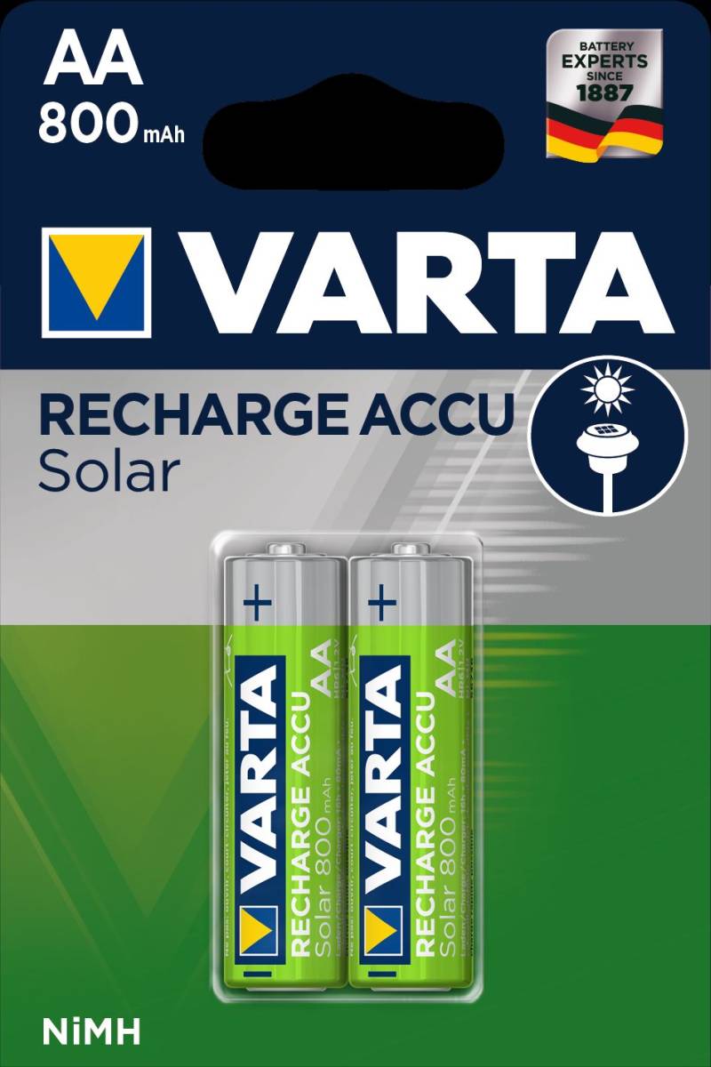 Varta Solar Battery Mignon AA 56736 NiMH 800mAh (Blister di 2)