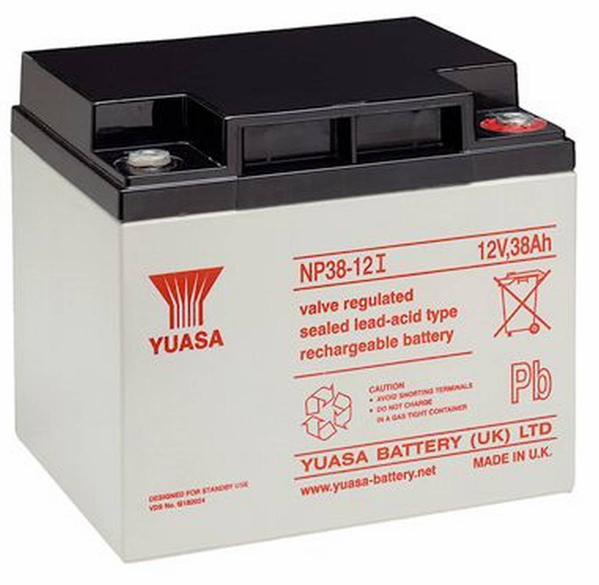 Yuasa NP38-12I 38Ah 12V Lead-Acid Battery / AGM NP 38-12 VdS
