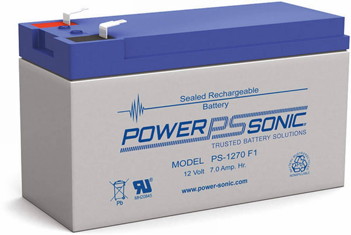 Powersonic PS 1270 12V 7Ah 4.8mm Faston AGM Batteria VdS