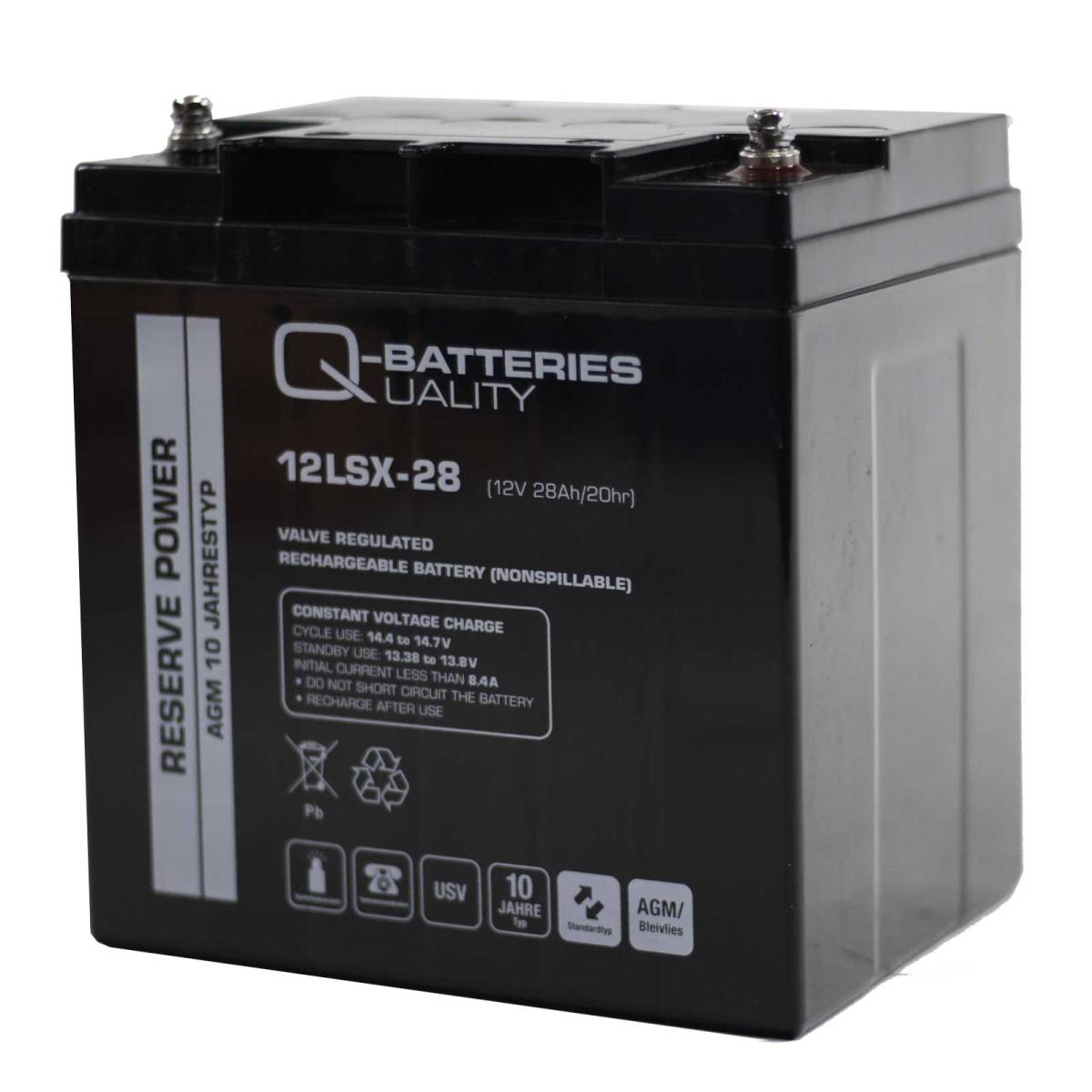 Q-Batteries 12LSX-28 12V 28Ah AGM Batteria 10 anni