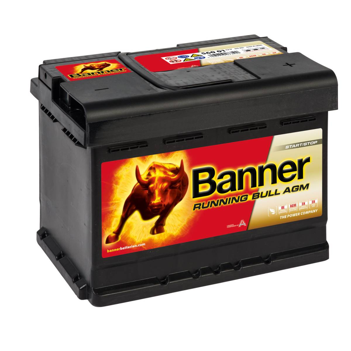 Banner 56001 AGM Running Bull 12V 60Ah 640A batterie auto