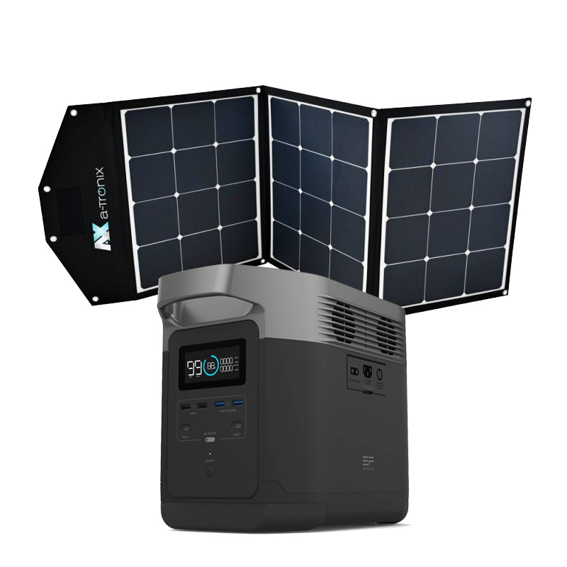 Kit EcoFlow Delta Generatore portatile con borsa solare a-TroniX 120 W incluso cavo di collegamento