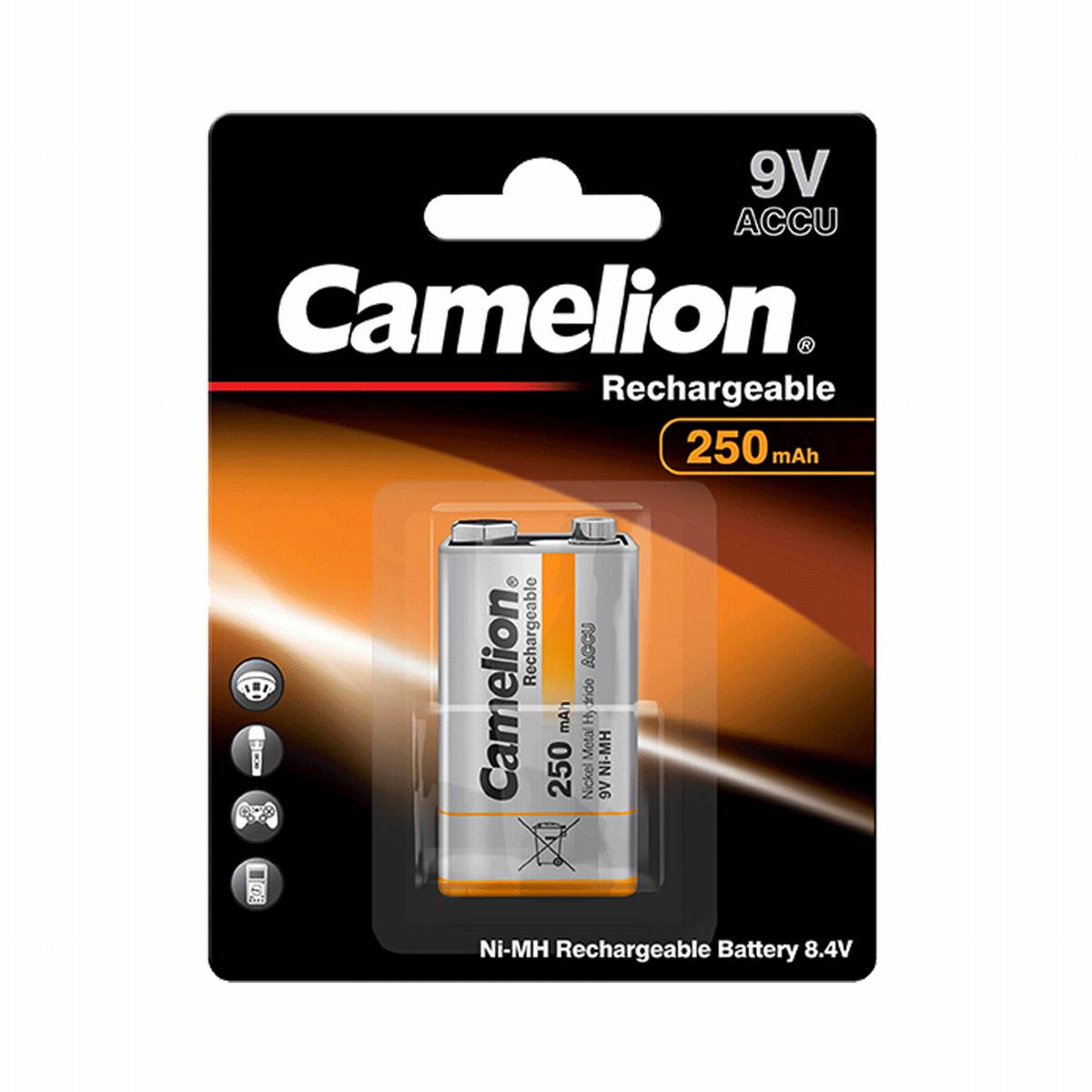 Camelion batteria ricaricabile 9V blocco 250mAh NiMH (1 blister)