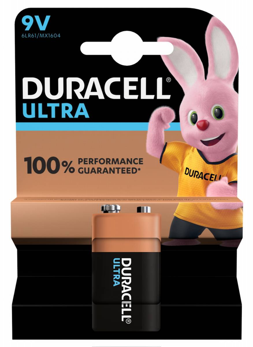 Duracell ULTRA 6LR61 9V Block Battery MX 1604 (Blister da 1)