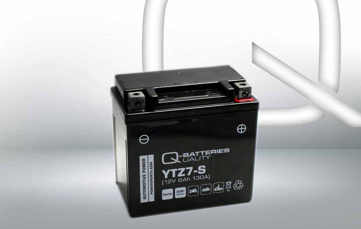 Q-Batteries Motorradbatterie YTZ7-S 57902 AGM 12V 6Ah 130A