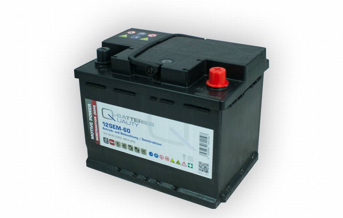 Q-Batteries 12SEM-60 12V 60Ah Batteria Semi-Trazione
