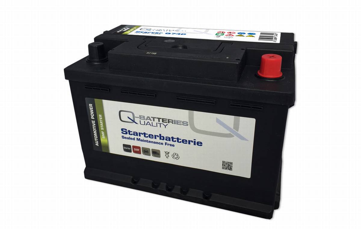 Q-Batteries Batteria auto Q74P 12V 74Ah 680A, senza manutenzione