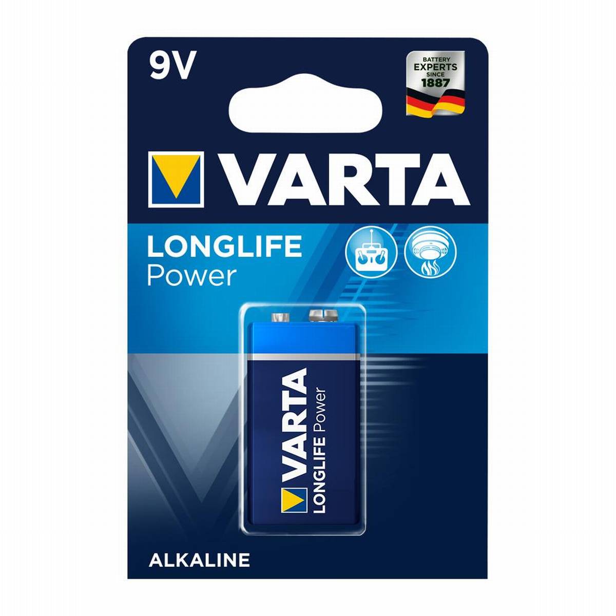 Varta Longlife Power 9V Block Battery 4922 6LR61 (1 blister)