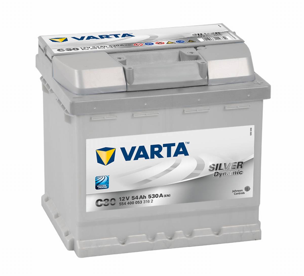 VARTA C30 Silver Dynamic 12V 54Ah 530A batteria per auto 554 400 053