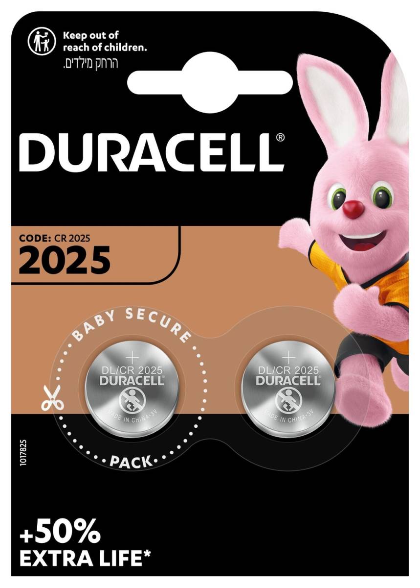 Duracell Lithium CR2025 Button Cell (Blister di 2)