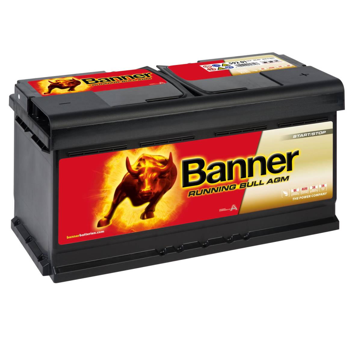 Banner 59201 AGM Running Bull 12V 92Ah 850A batteria auto