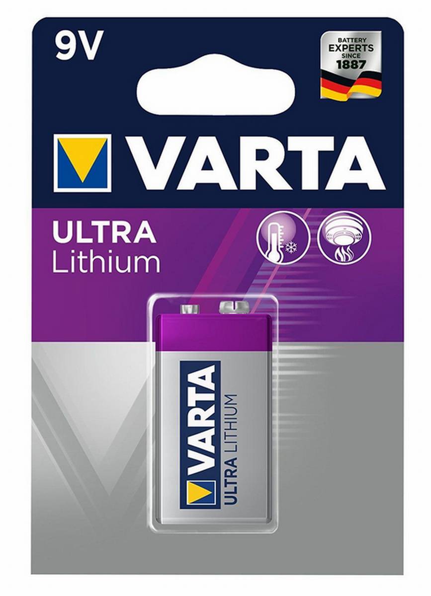 Varta Ultra Lithium 9V Block Battery (Blister da 1) UN3090 - SV188